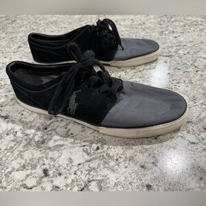 Size 14 Ralph Lauren Polo Mens Lace Up Black Grey Sneakers